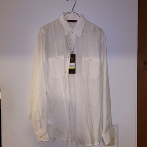 Mens Size M white linen shirt